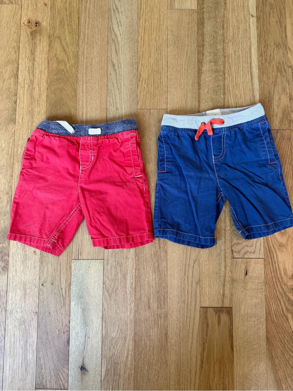 Boden Boys Size 3Y Shorts Lot of 2 Red Navy Elastic Waist Drawstring